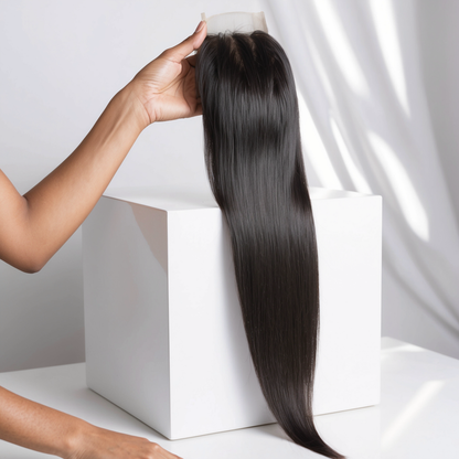 raw straight closure