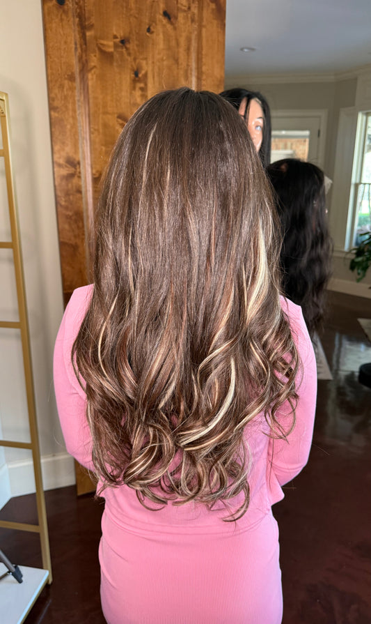 seamless clip ins ombre brown blonde